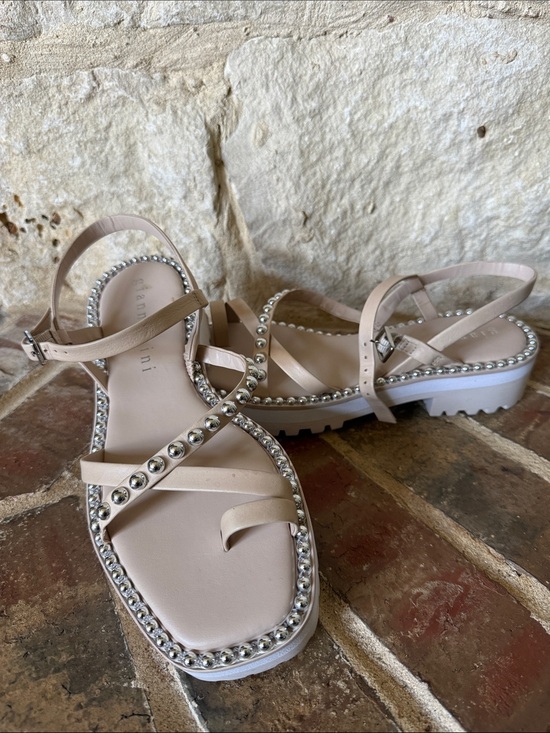 Gianni Bini Shoes - Gianni Bini Beige Studded Platform Sandals